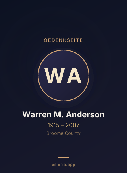 Gedenkportrait von Warren M. Anderson