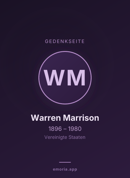 Gedenkportrait von Warren Marrison