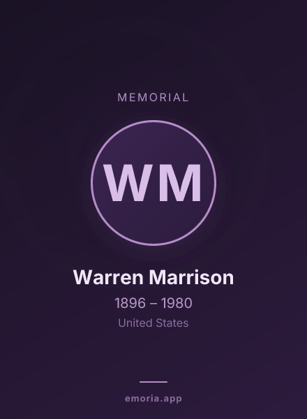 Memorial portrait of Warren Marrison