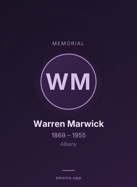 Memorial portrait of Warren Marwick