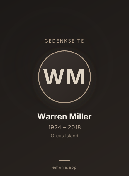 Gedenkportrait von Warren Miller
