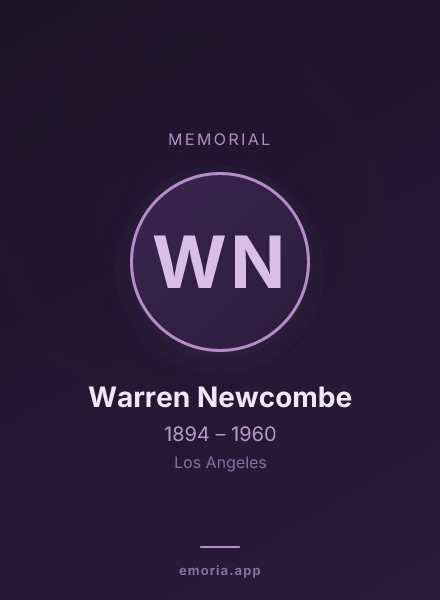 Memorial portrait of Warren Newcombe