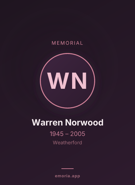 Memorial portrait of Warren Norwood