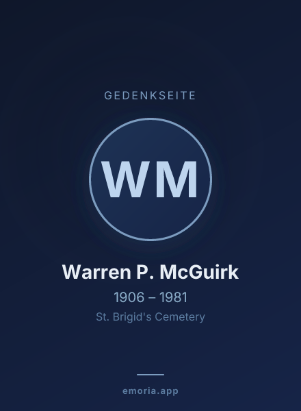 Gedenkportrait von Warren P. McGuirk
