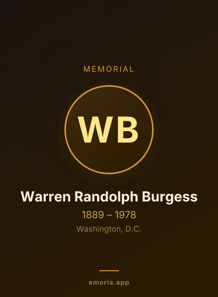 Memorial portrait of Warren Randolph Burgess