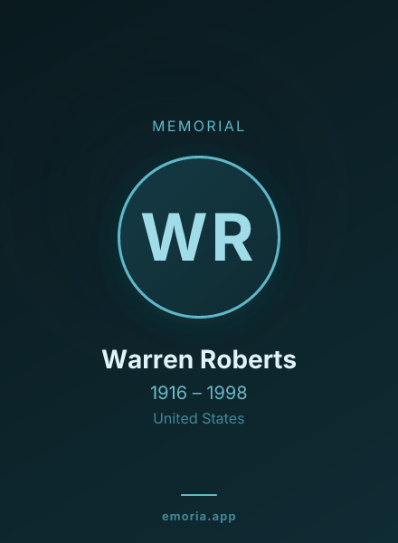 Memorial portrait of Warren Roberts