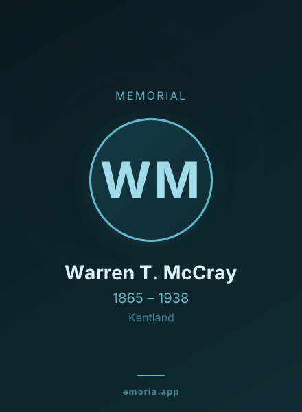 Memorial portrait of Warren T. McCray