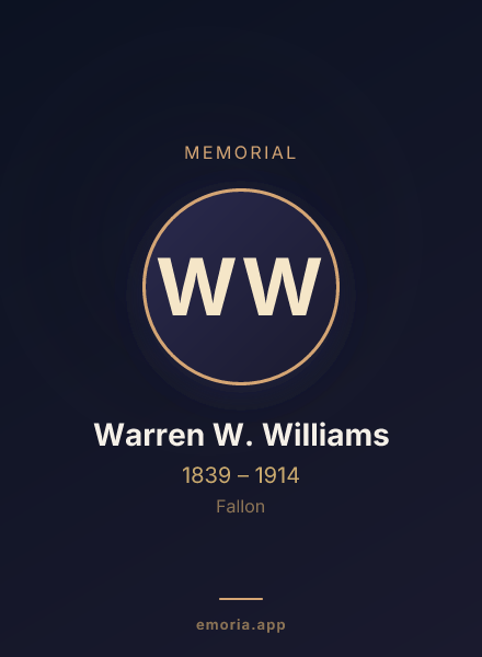 Memorial portrait of Warren W. Williams