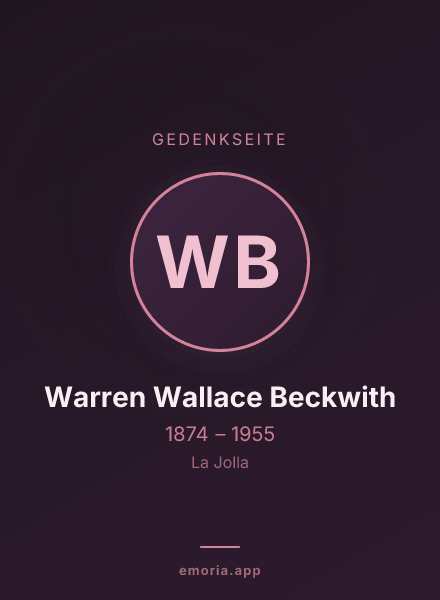Gedenkportrait von Warren Wallace Beckwith