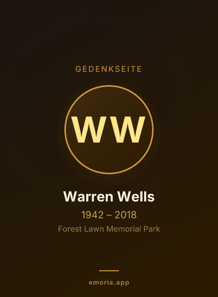 Gedenkportrait von Warren Wells