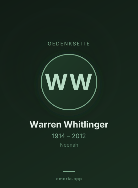 Gedenkportrait von Warren Whitlinger