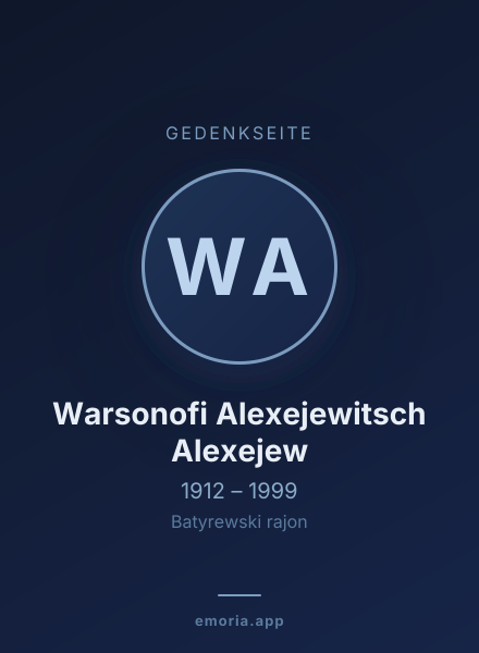 Gedenkportrait von Warsonofi Alexejewitsch Alexejew