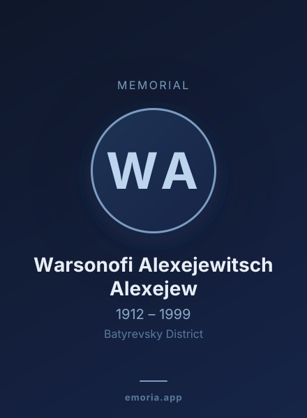 Memorial portrait of Warsonofi Alexejewitsch Alexejew
