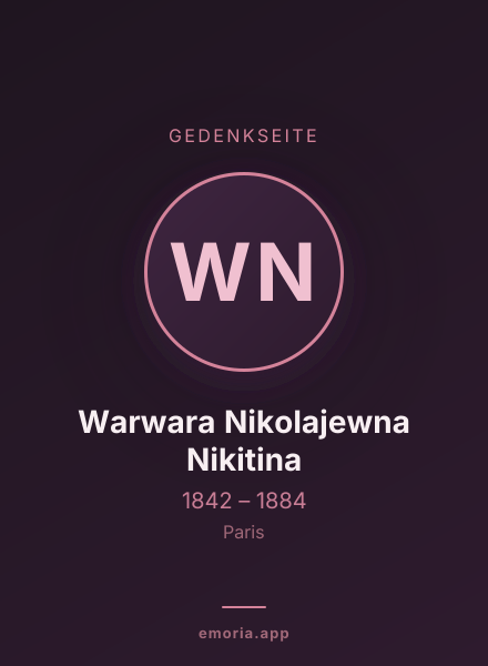 Gedenkportrait von Warwara Nikolajewna Nikitina