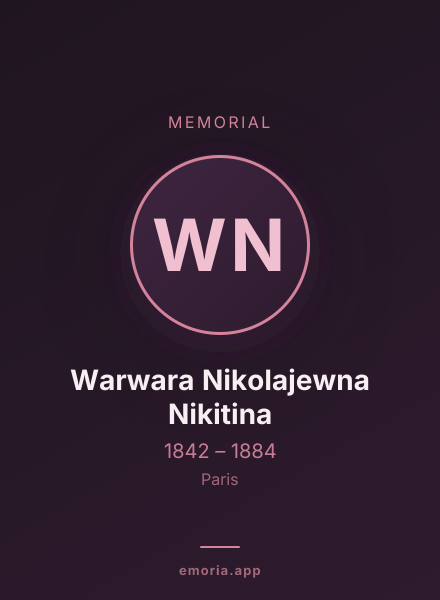 Memorial portrait of Warwara Nikolajewna Nikitina