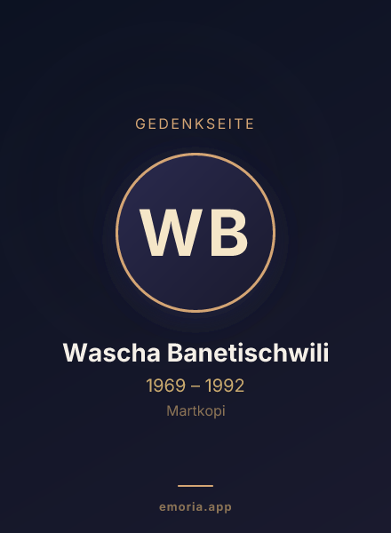 Gedenkportrait von Wascha Banetischwili