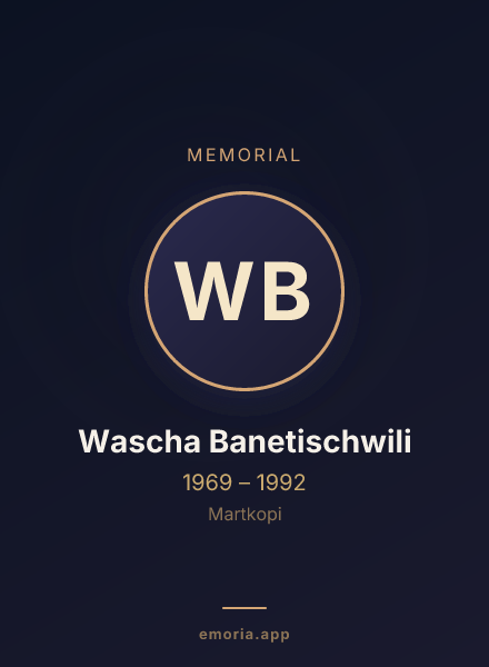 Memorial portrait of Wascha Banetischwili