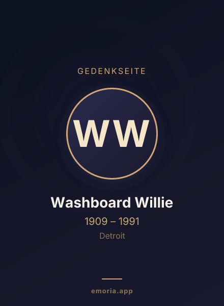 Gedenkportrait von Washboard Willie