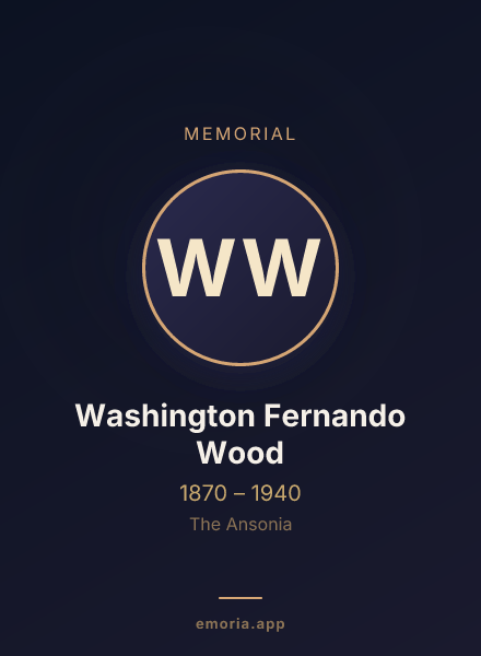 Memorial portrait of Washington Fernando Wood