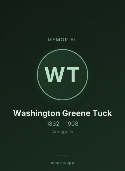 Memorial portrait of Washington Greene Tuck