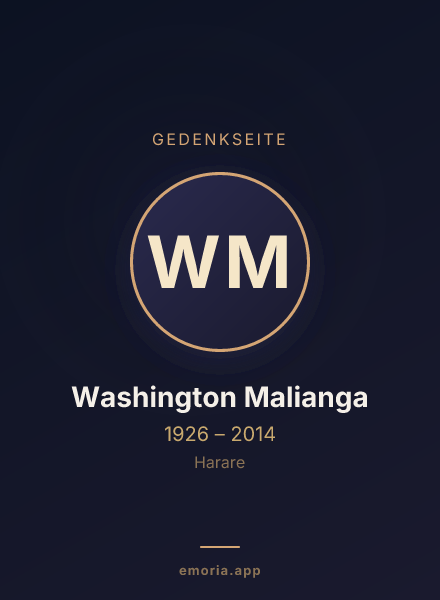 Gedenkportrait von Washington Malianga