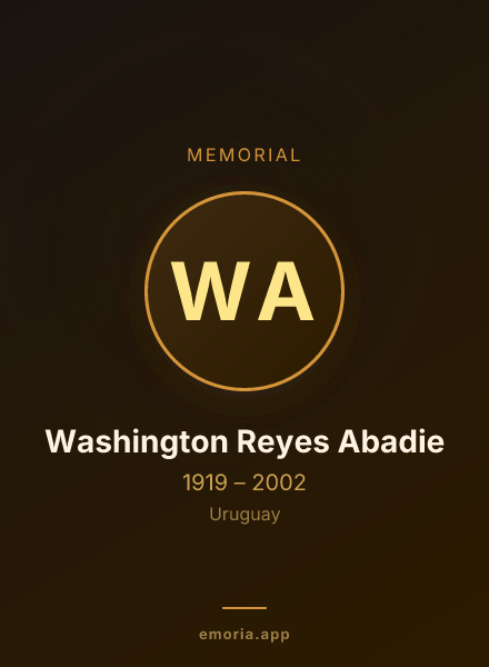 Memorial portrait of Washington Reyes Abadie
