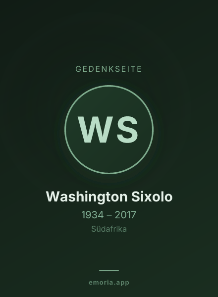 Gedenkportrait von Washington Sixolo