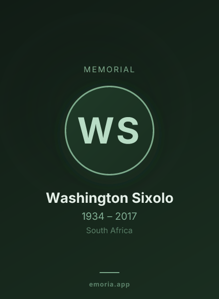 Memorial portrait of Washington Sixolo