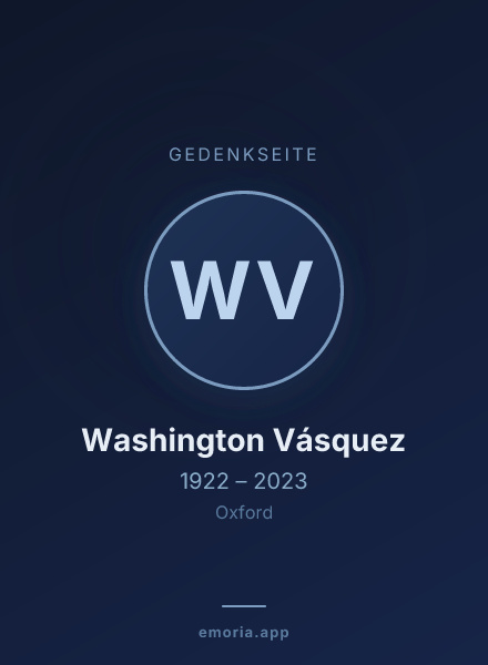 Gedenkportrait von Washington Vásquez