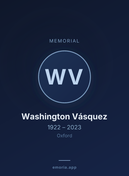 Memorial portrait of Washington Vásquez
