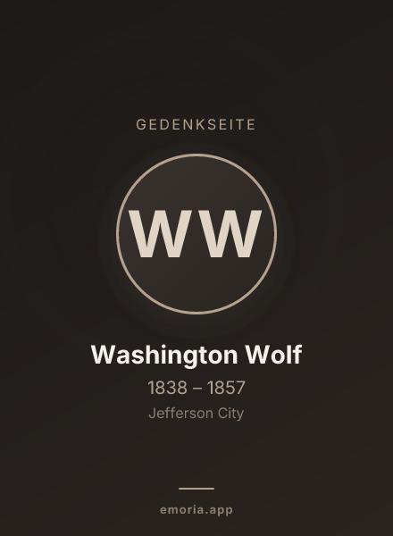 Gedenkportrait von Washington Wolf