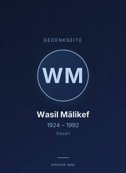 Gedenkportrait von Wasil Mälikef