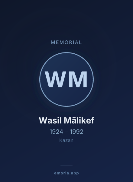Memorial portrait of Wasil Mälikef
