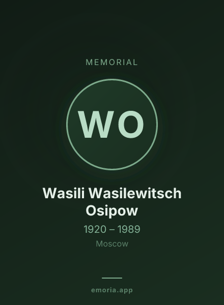 Memorial portrait of Wasili Wasilewitsch Osipow