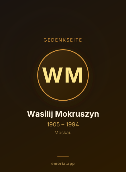 Gedenkportrait von Wasilij Mokruszyn