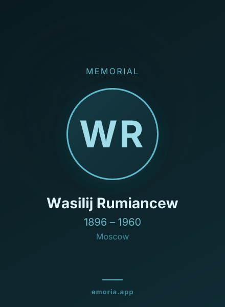 Memorial portrait of Wasilij Rumiancew