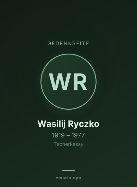 Gedenkportrait von Wasilij Ryczko