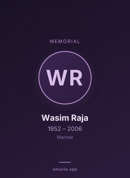 Memorial portrait of Wasim Raja