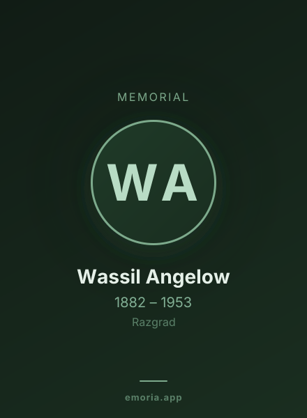 Memorial portrait of Wassil Angelow