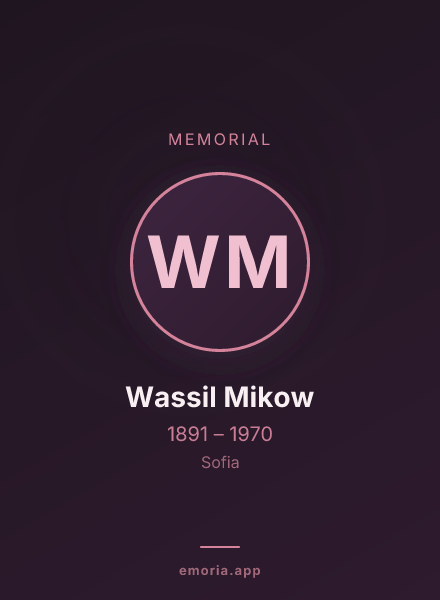 Memorial portrait of Wassil Mikow