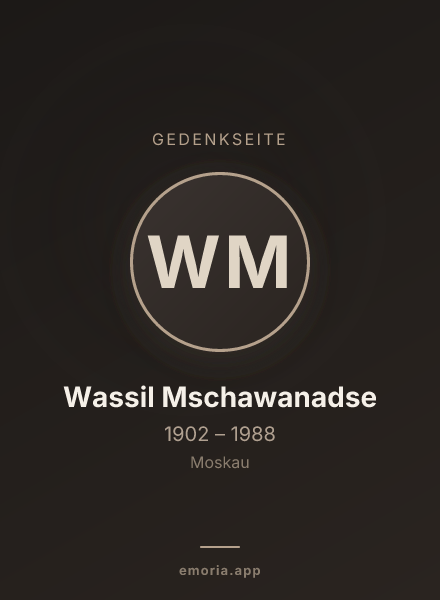 Gedenkportrait von Wassil Mschawanadse