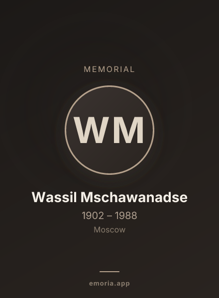 Memorial portrait of Wassil Mschawanadse