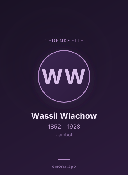 Gedenkportrait von Wassil Wlachow