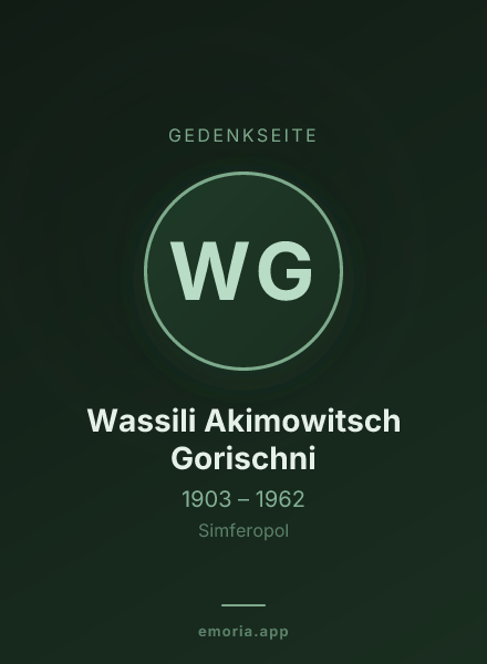 Gedenkportrait von Wassili Akimowitsch Gorischni