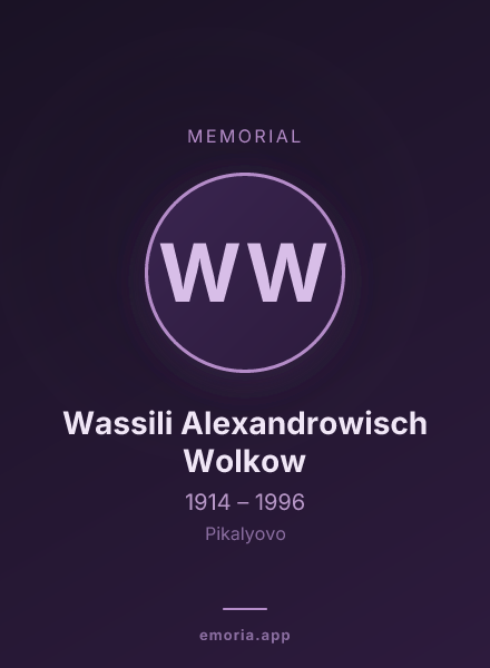 Memorial portrait of Wassili Alexandrowisch Wolkow