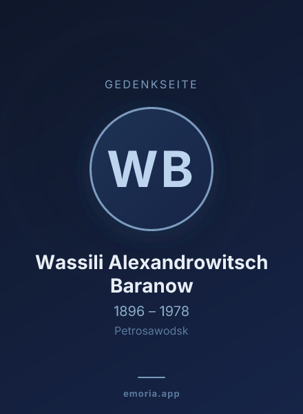 Gedenkportrait von Wassili Alexandrowitsch Baranow