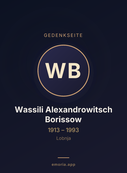 Gedenkportrait von Wassili Alexandrowitsch Borissow