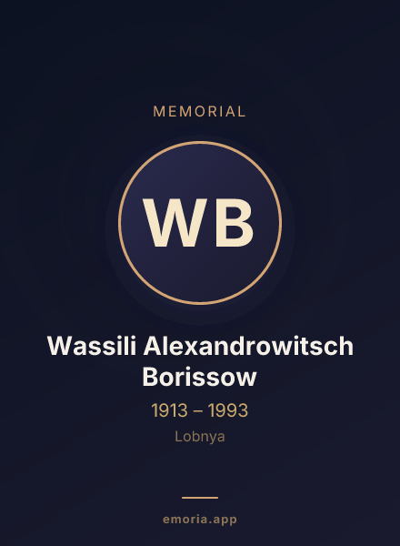 Memorial portrait of Wassili Alexandrowitsch Borissow