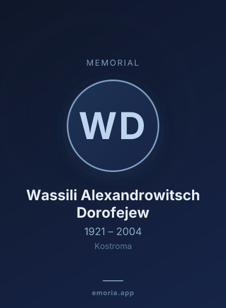 Memorial portrait of Wassili Alexandrowitsch Dorofejew