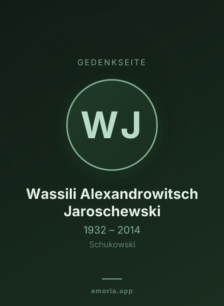 Gedenkportrait von Wassili Alexandrowitsch Jaroschewski